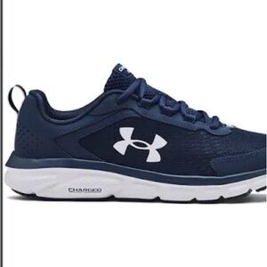 Dark blue and white under armour shoes size 10